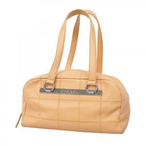 CHANEL Cream Caviar Leather Shoulder Bag
